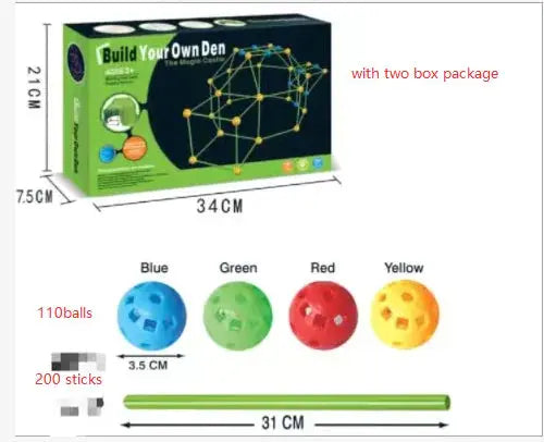 Smart Children Bead Tent Kit - Superb Fort Building Kit Toy My Store