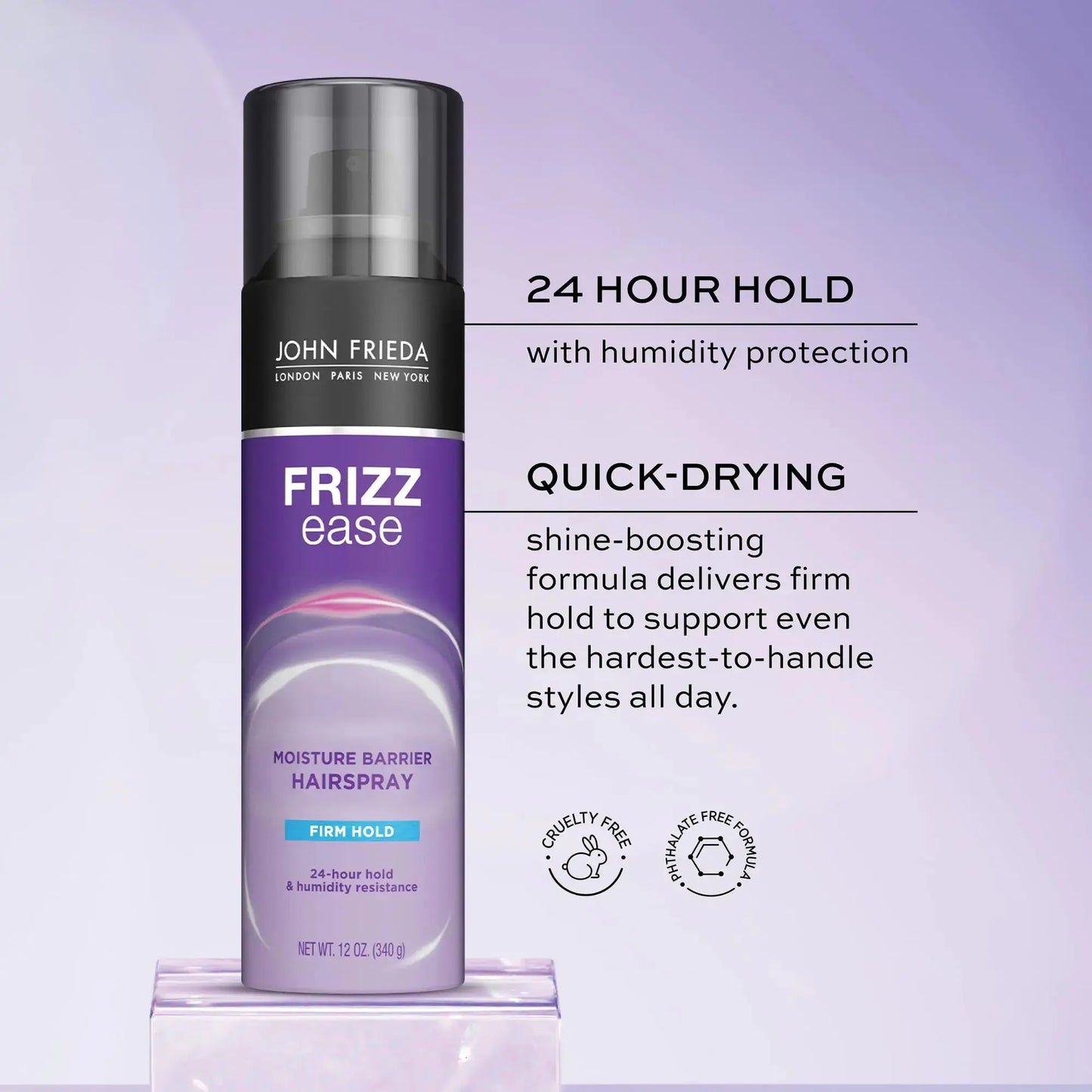 John Frieda Anti Frizz, Frizz Ease Firm Hold Hairspray, Anti-Humidity Spray for Hair, for 24-hour Hold, 12 Oz, Pack of 2 12 Ounce (Pack of 2) My Store