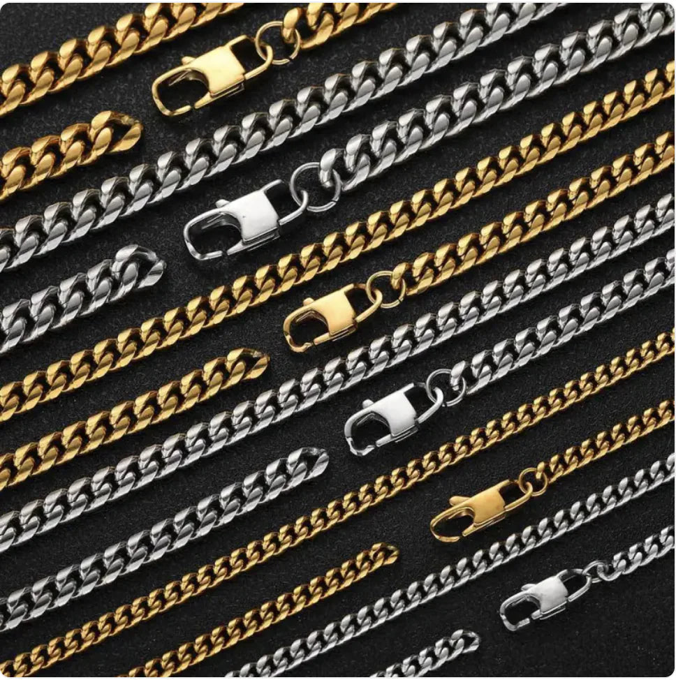 Hip Hop Titanium Steel Cuban Chain Necklace WEM Support (www.WEM.support)