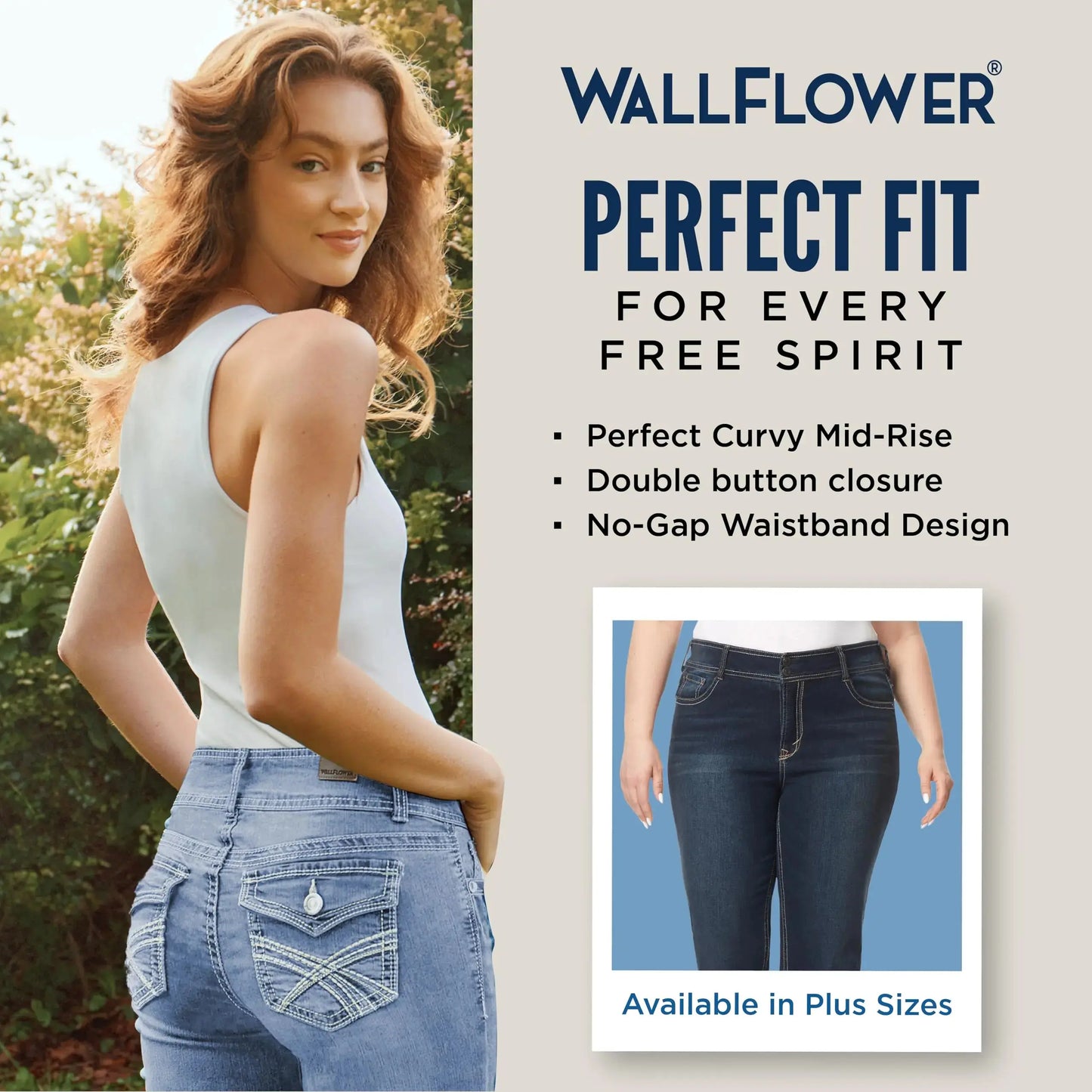 WallFlower Women's Luscious Curvy Bootcut Mid-Rise Insta Stretch Juniors Jeans Standard 5 Betsy My Store
