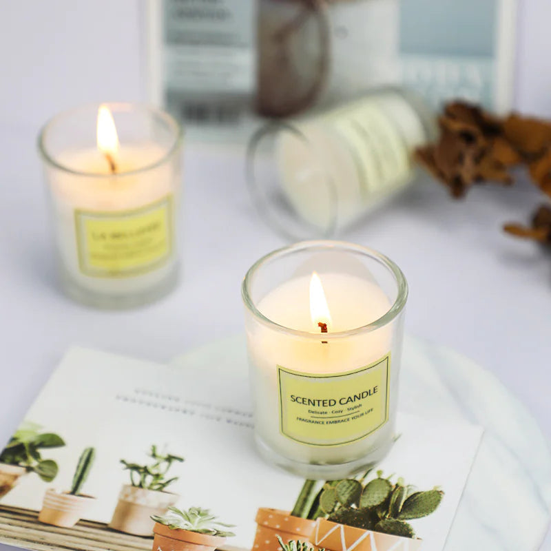 Small Glass Cup Aromatherapy Candle WEM Support (www.WEM.support)