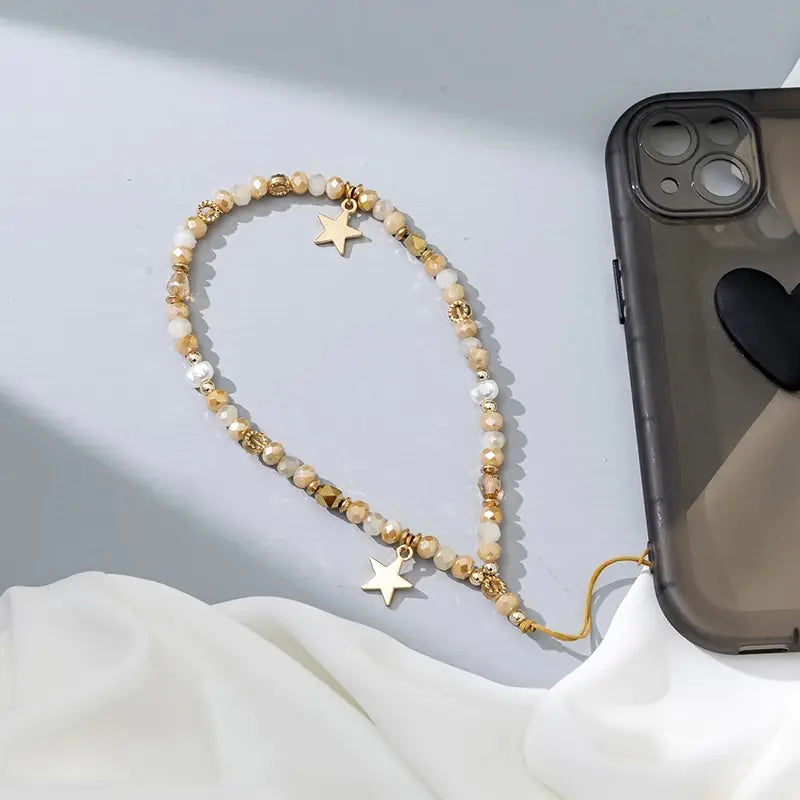 Star Beaded Phone Lanyard Chain WEM Support (www.WEM.support)