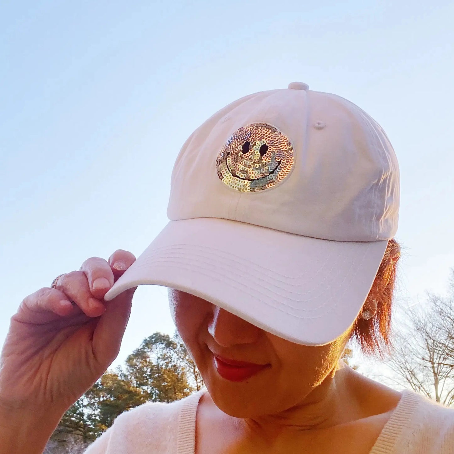 Sequin Patch Happy Ball Cap My Store