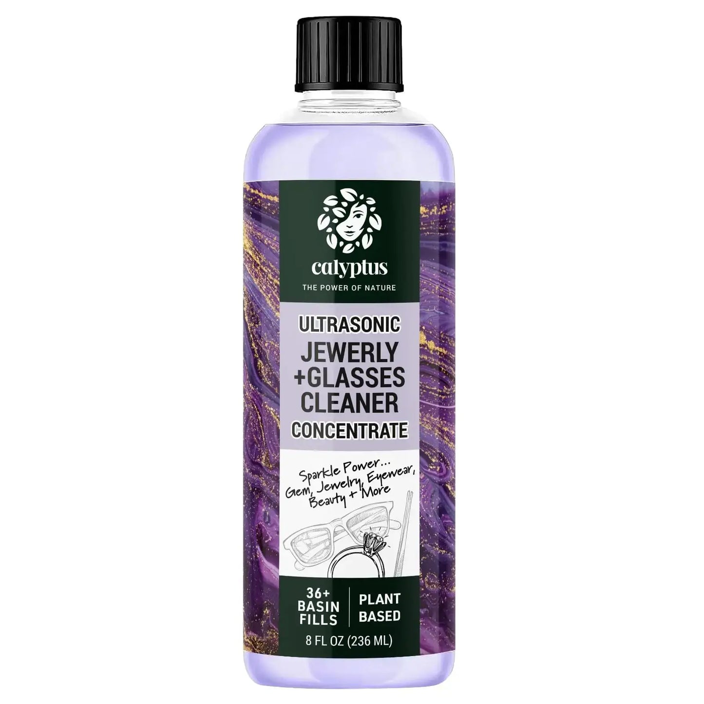 Calyptus Ultrasonic Jewelry Cleaner Solution Concentrate | Professional Power for Use in All Ultrasonic Machines | Plant-Based Eyeglass and Jewelry Cleaner | USA Made, 8 Ounces 8 Fl Oz (Pack of 1) My Store