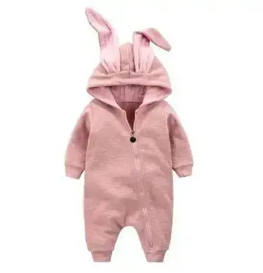 Rabbit Ear Hooded Baby Rompers these rompers are designed to keep your baby warm and stylish. The cute rabbit ear hood adds a fun and playful touch to the outfit, making it perfect for everyday wear or special occasions. Baby Rabbit Ear Rompers My Store