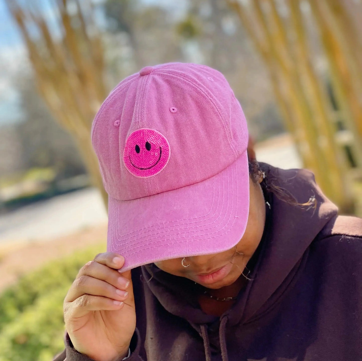 Sequin Patch Happy Ball Cap My Store