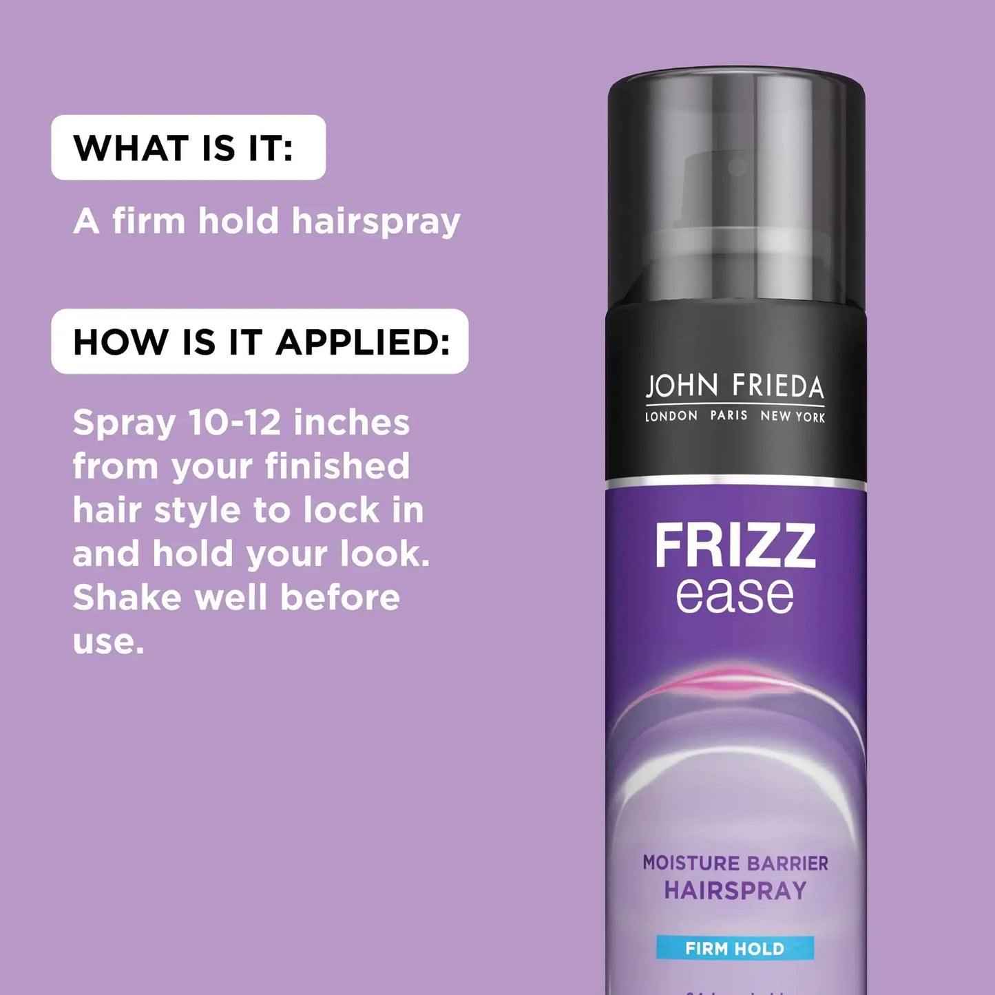 John Frieda Anti Frizz, Frizz Ease Firm Hold Hairspray, Anti-Humidity Spray for Hair, for 24-hour Hold, 12 Oz, Pack of 2 12 Ounce (Pack of 2) My Store