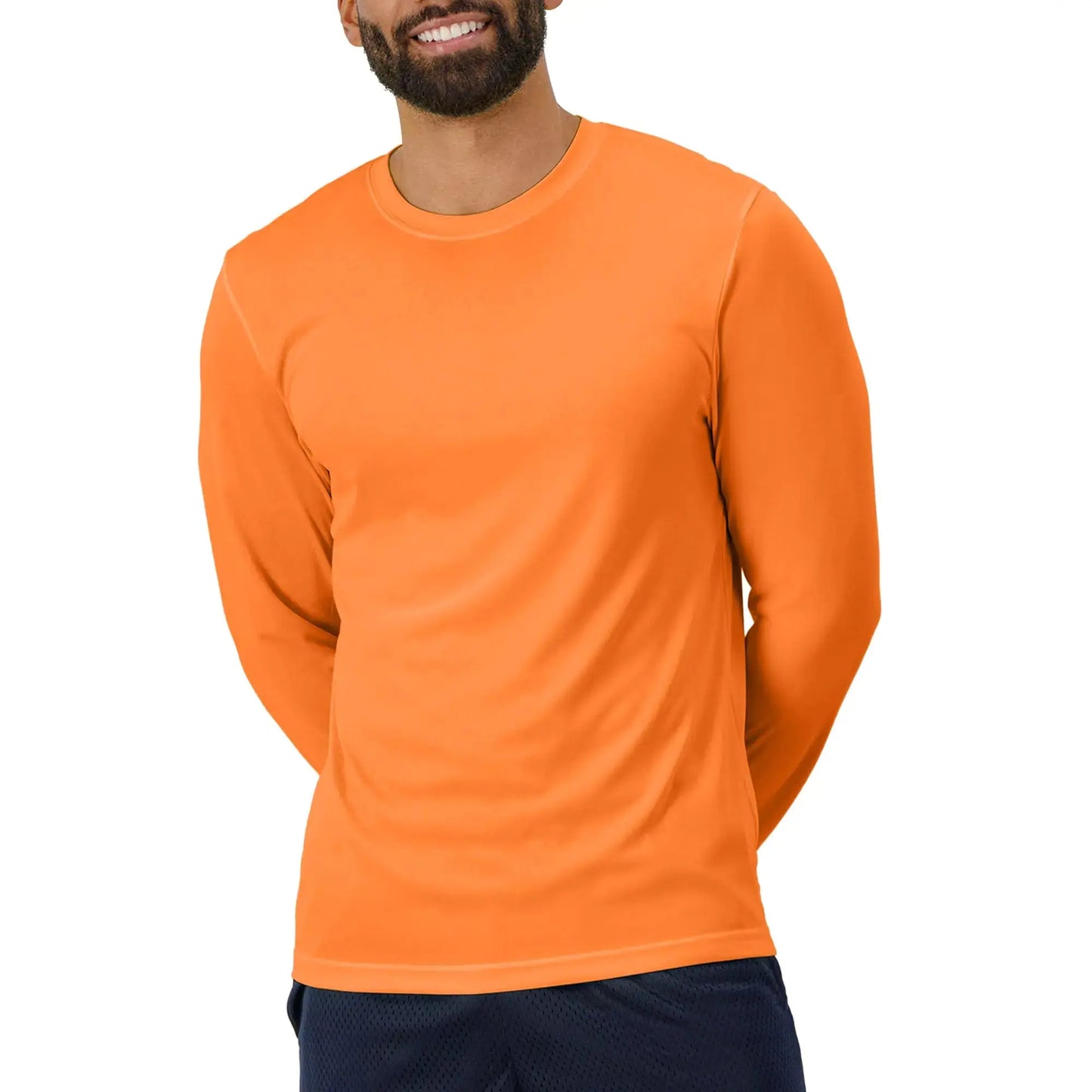 Hanes Sport Performance Long Sleeve T-Shirt, Performance Athletic Shirt, 2-Pack Large Safety Orange Athletic Long Sleeve My Store