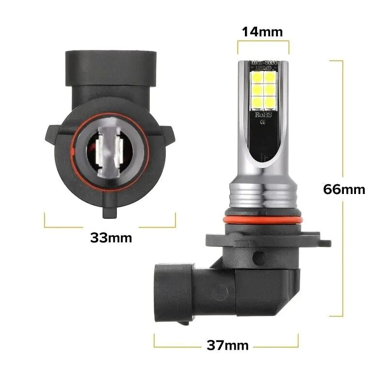 9005 9006 LED Headlights Kit Combo Bulbs 8000K High Low Beam Super White Bright WEM Support (www.WEM.support)