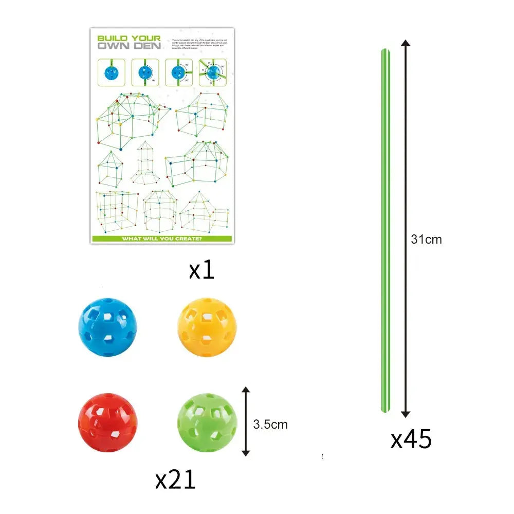 Smart Children Bead Tent Kit - Superb Fort Building Kit Toy My Store