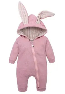 Rabbit Ear Hooded Baby Rompers these rompers are designed to keep your baby warm and stylish. The cute rabbit ear hood adds a fun and playful touch to the outfit, making it perfect for everyday wear or special occasions. Baby Rabbit Ear Rompers My Store