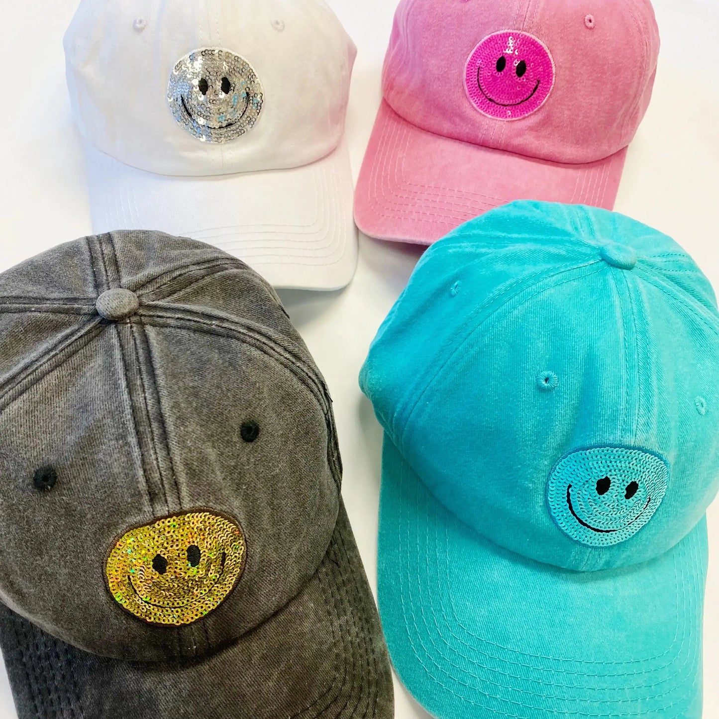 Sequin Patch Happy Ball Cap My Store