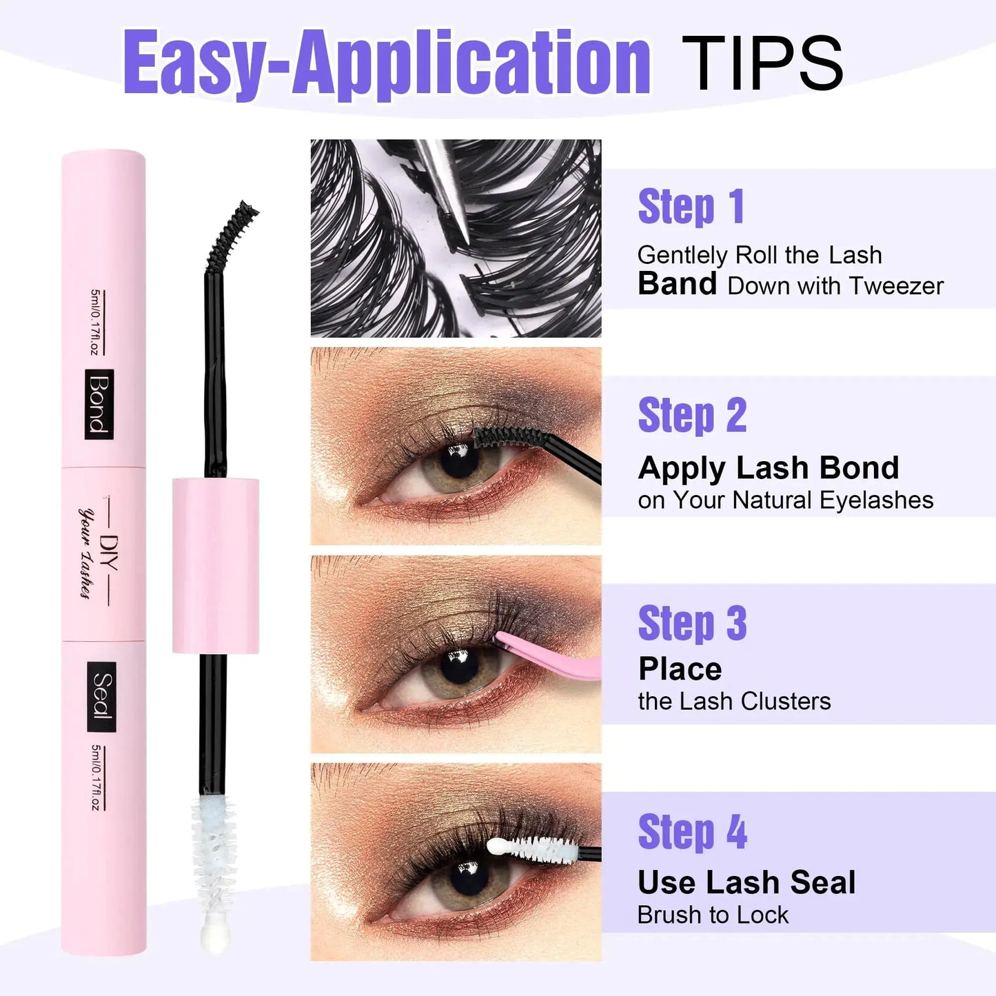 Pawotence Lash Extension Kit DIY 280pcs Individual Lash Clusters Kit 9-16mm 40D Cluster Eyelash Extension Kit with Lash Bond and Seal, Lash Remover, Lash Tweezers for Self Use (40D, 9-16mm, All Kit) 40D KIT all prestige Pawotence Cluster Lash Kit My Store