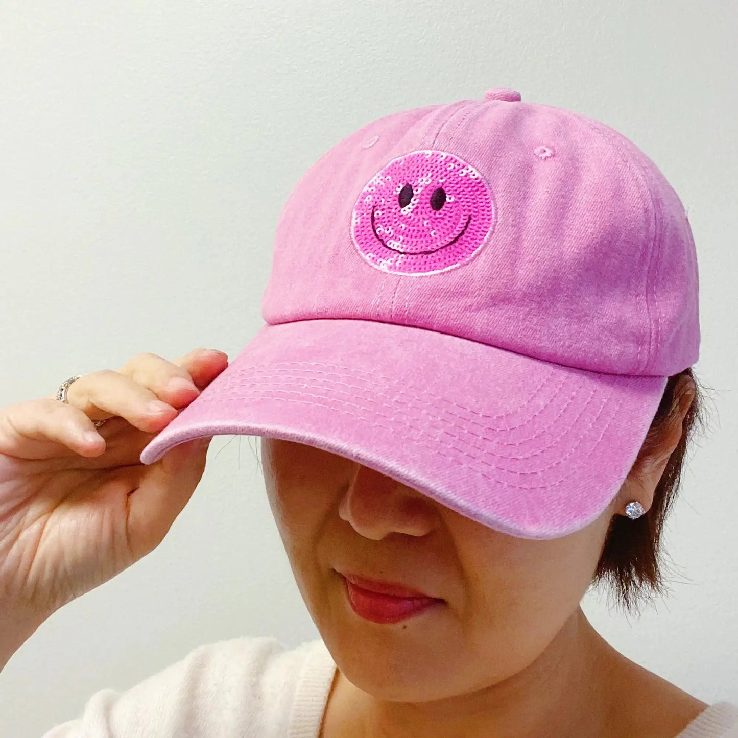 Sequin Patch Happy Ball Cap My Store