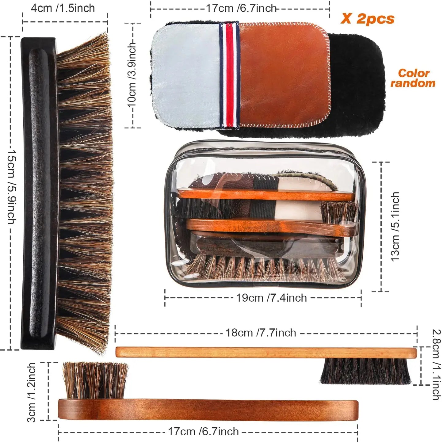 6 Pcs Horsehair Shine Shoes Brush Kit Polish Dauber Applicators Cleaning Leather Shoes Boots Care Brushes Suede Cleaner Brush with Microfiber Shoe Gloves(6 Pcs Style E) 6 Pcs Style E My Store