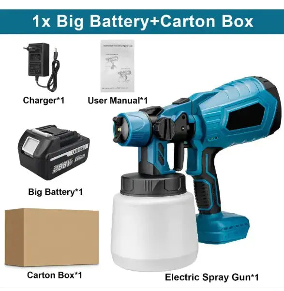 Wireless Paint Sprayer giving you the freedom to move around and reach every corner with ease. With adjustable settings and a lightweight design, My Store