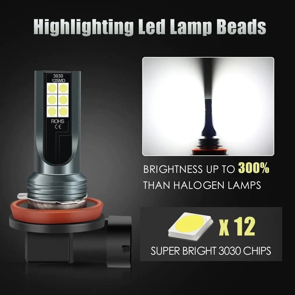 9005 9006 LED Headlights Kit Combo Bulbs 8000K High Low Beam Super White Bright WEM Support (www.WEM.support)