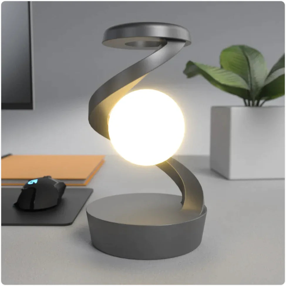 Rotating Moon Desk Lamp with Wireless Charging and Touch Sensor WEM Support (www.WEM.support)