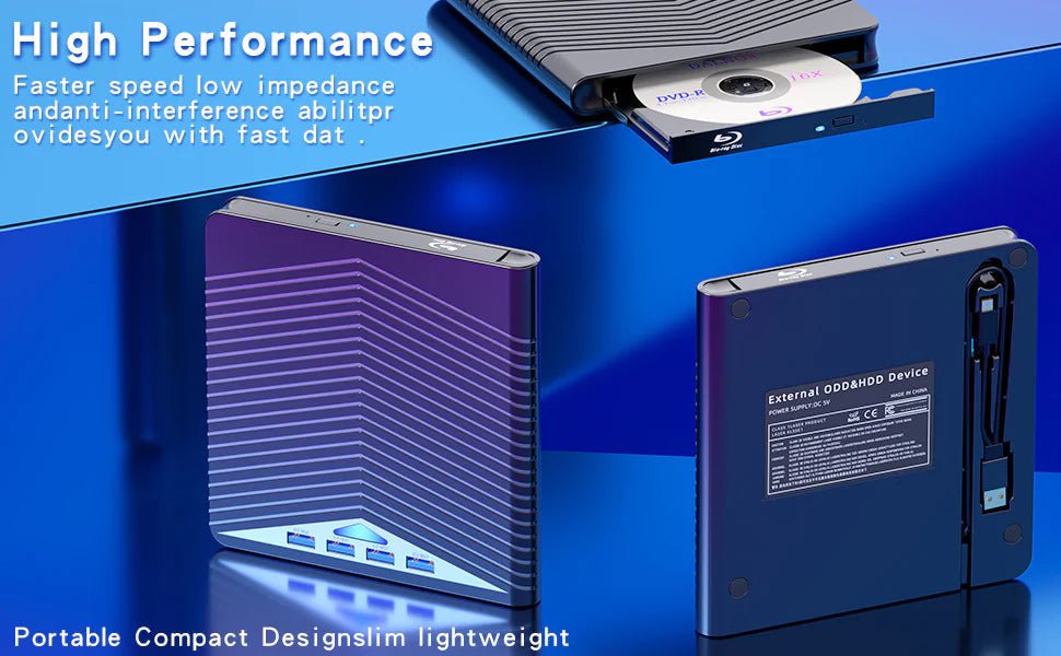 External CD DVD Drive for PC Laptop Windows 11 10 USB 3.0 Burner Reader Writer WEM Support (www.WEM.support)