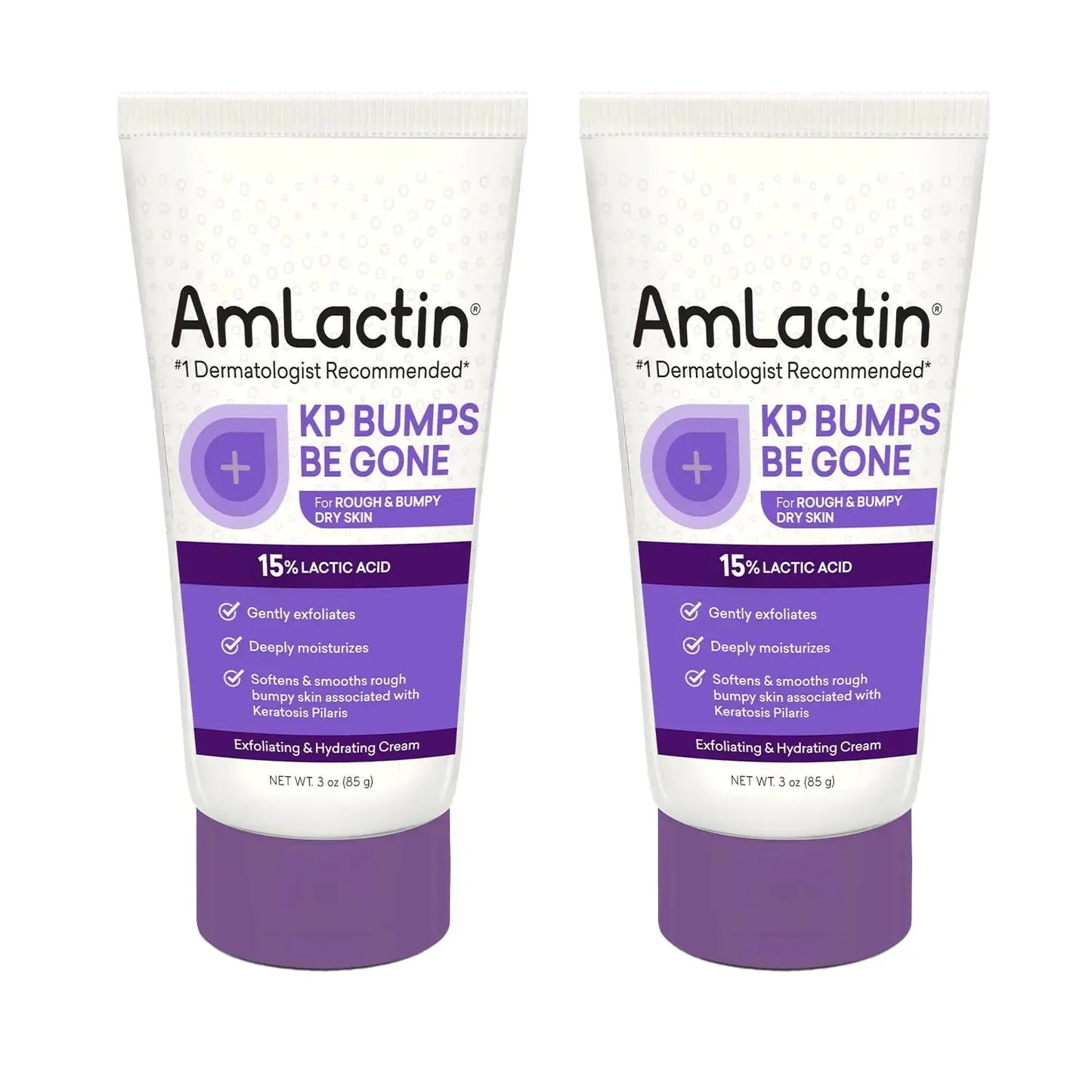 AmLactin KP Bumps Be Gone - 3 oz Keratosis Pilaris Moisturizing Cream with 15% Lactic Acid - Exfoliator and Moisturizer for Dry, Rough and Bumpy Skin, Pack of 2 (Packaging May Vary) 3 Ounce (Pack of 2) My Store