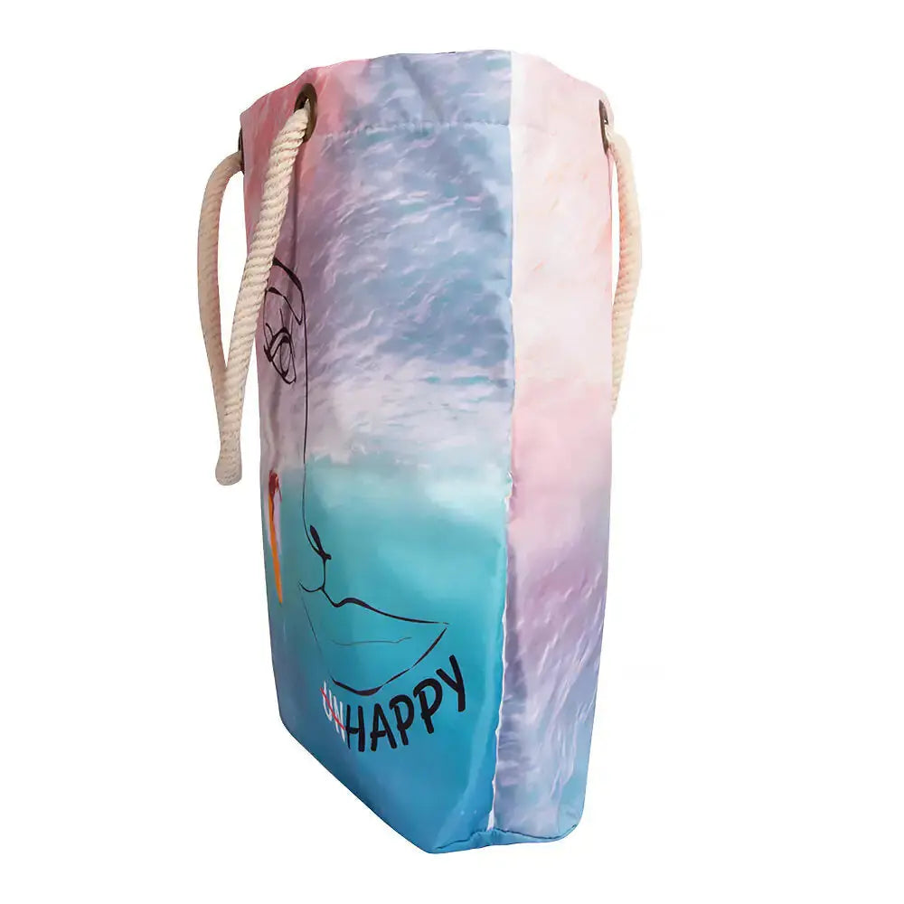 Biggdesign Faces Happy Beach Bag My Store