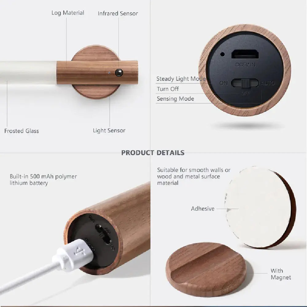 LED Wood USB Night Light WEM Support (www.WEM.support)