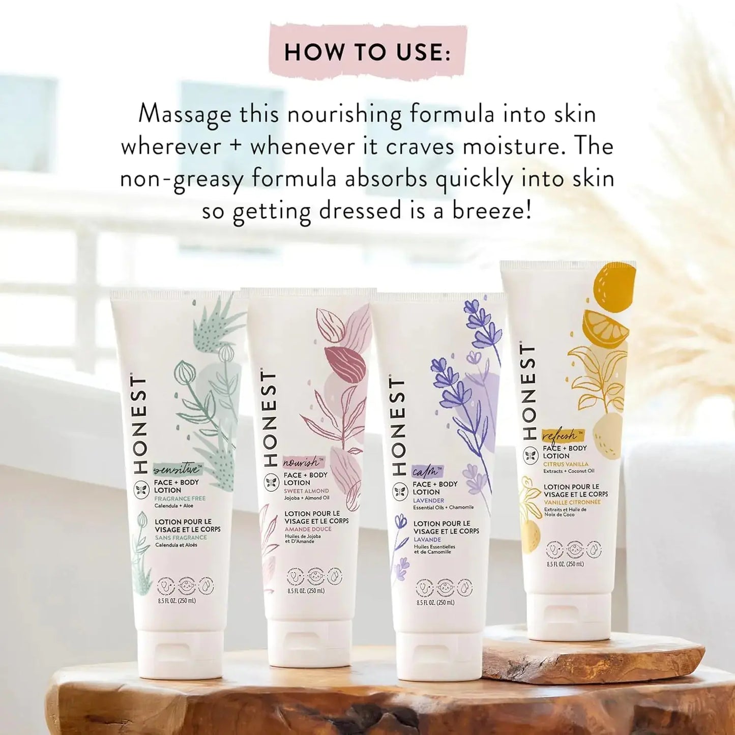 The Honest Company Hydrating Face + Body Lotion | Fast Absorbing, Naturally Derived, Hypoallergenic | Sweet Almond Nourish, 8.5 fl oz 8.5 Fl Oz (Pack of 1) My Store