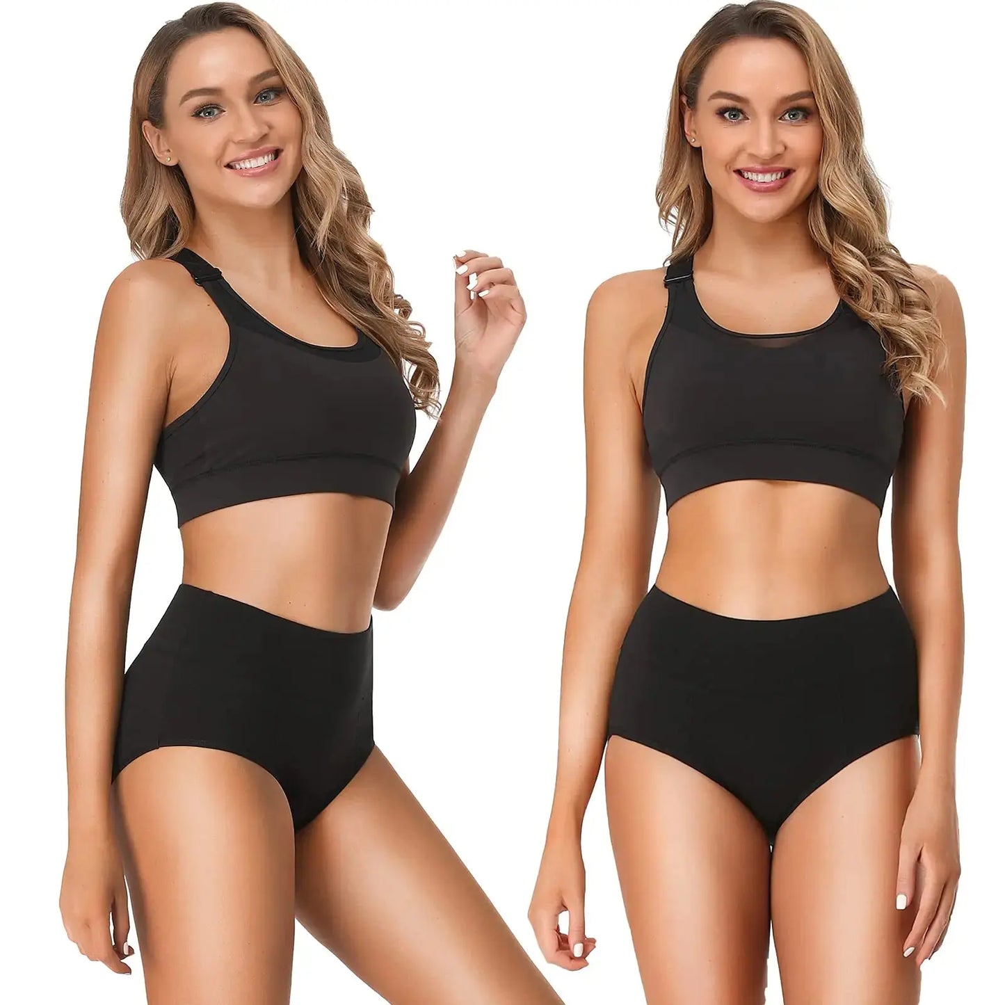 OLIKEME Cotton Underwear High Waisted Panties Full Coverage Underpants Soft Strech Ladies Briefs for Women Multi Pack X-Large Black-a-5 Pack My Store