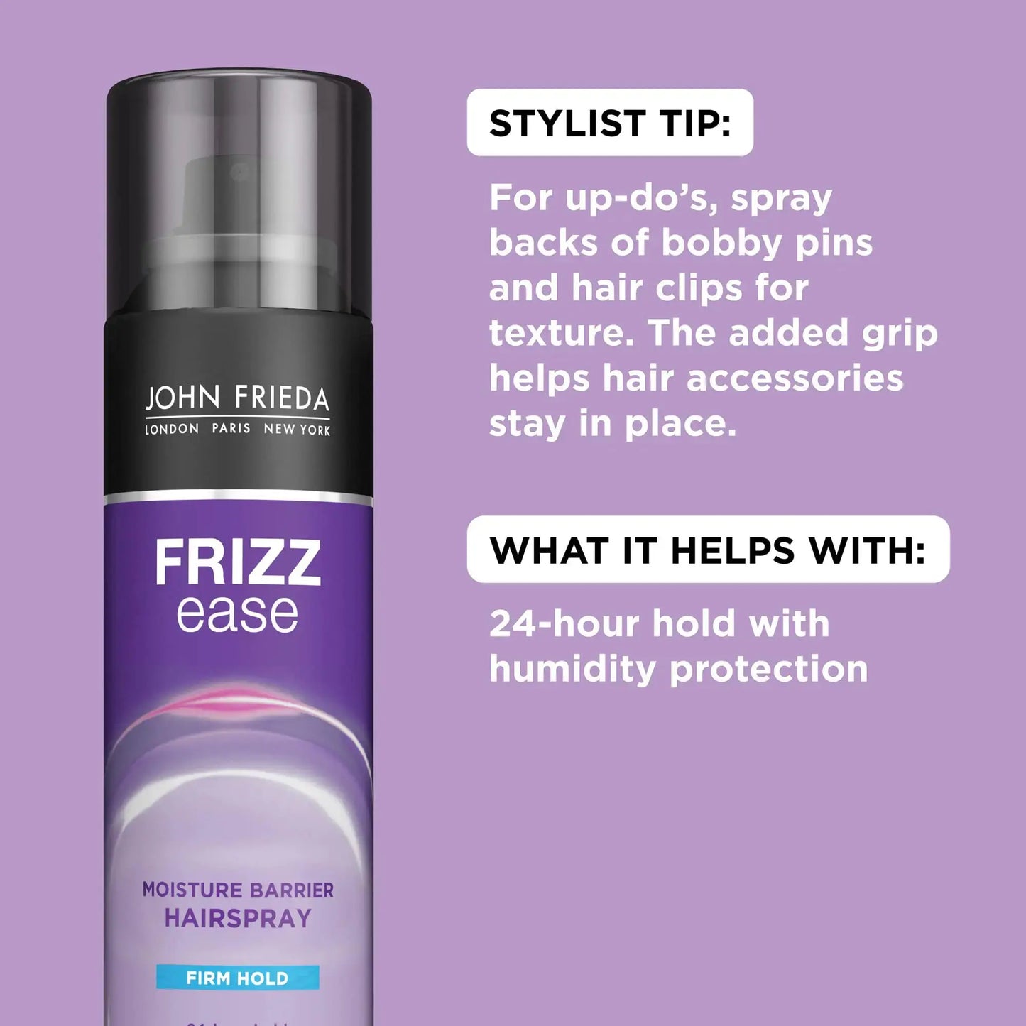 John Frieda Anti Frizz, Frizz Ease Firm Hold Hairspray, Anti-Humidity Spray for Hair, for 24-hour Hold, 12 Oz, Pack of 2 12 Ounce (Pack of 2) My Store