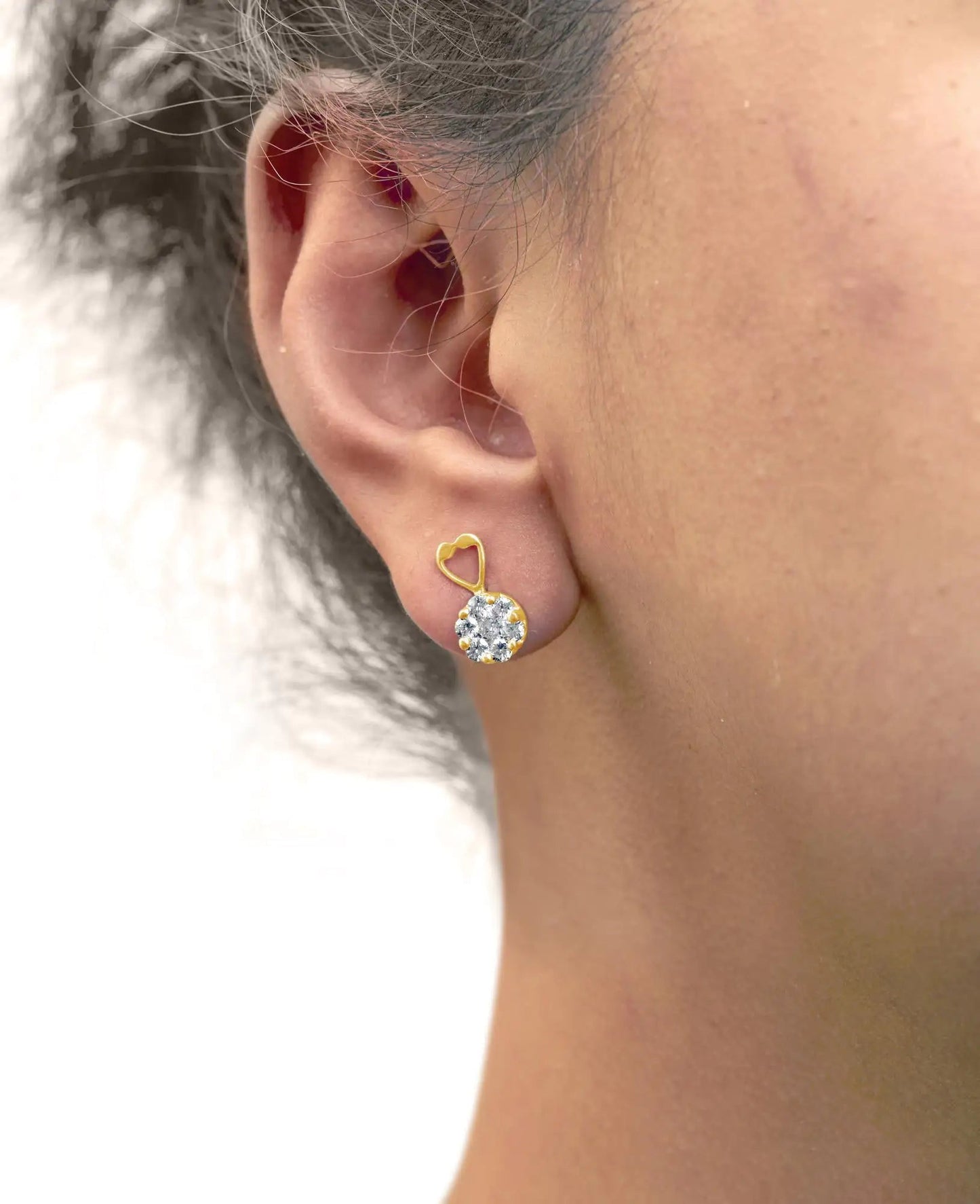 14K Yellow Gold 1ct. TDW Round-cut Diamond Earrings (I-J,SI2-I1) WEM Support (www.WEM.support)