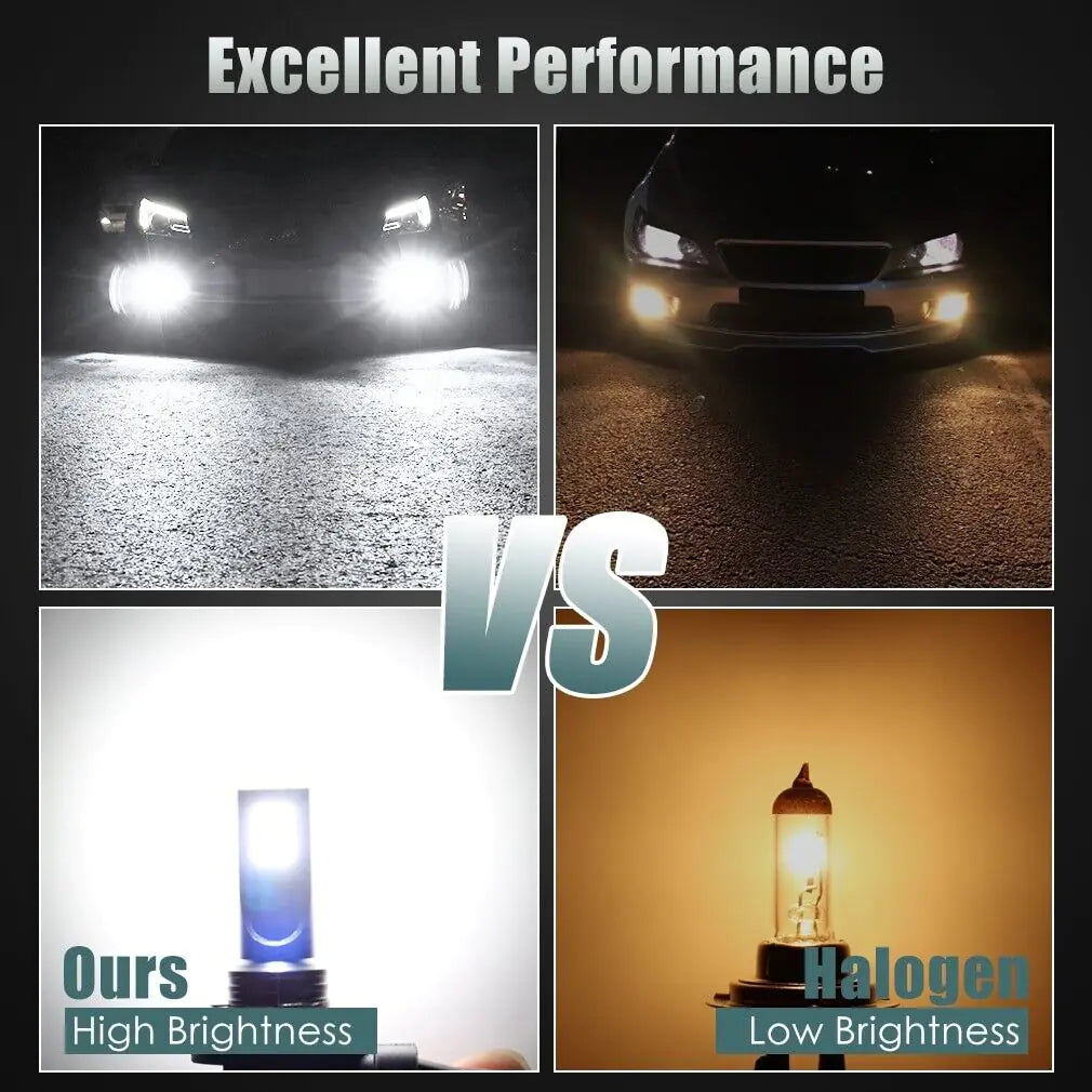 9005 9006 LED Headlights Kit Combo Bulbs 8000K High Low Beam Super White Bright WEM Support (www.WEM.support)