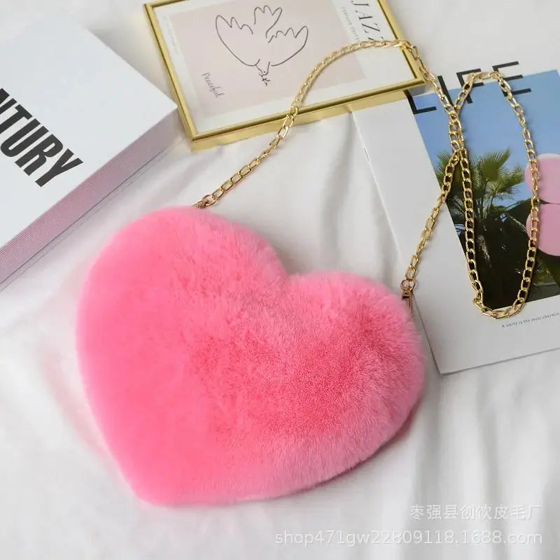 Heart Shaped Faux Fur Crossbody Wallet Crafted from high-quality faux fur, this wallet is soft to the touch and luxurious to look at. My Store