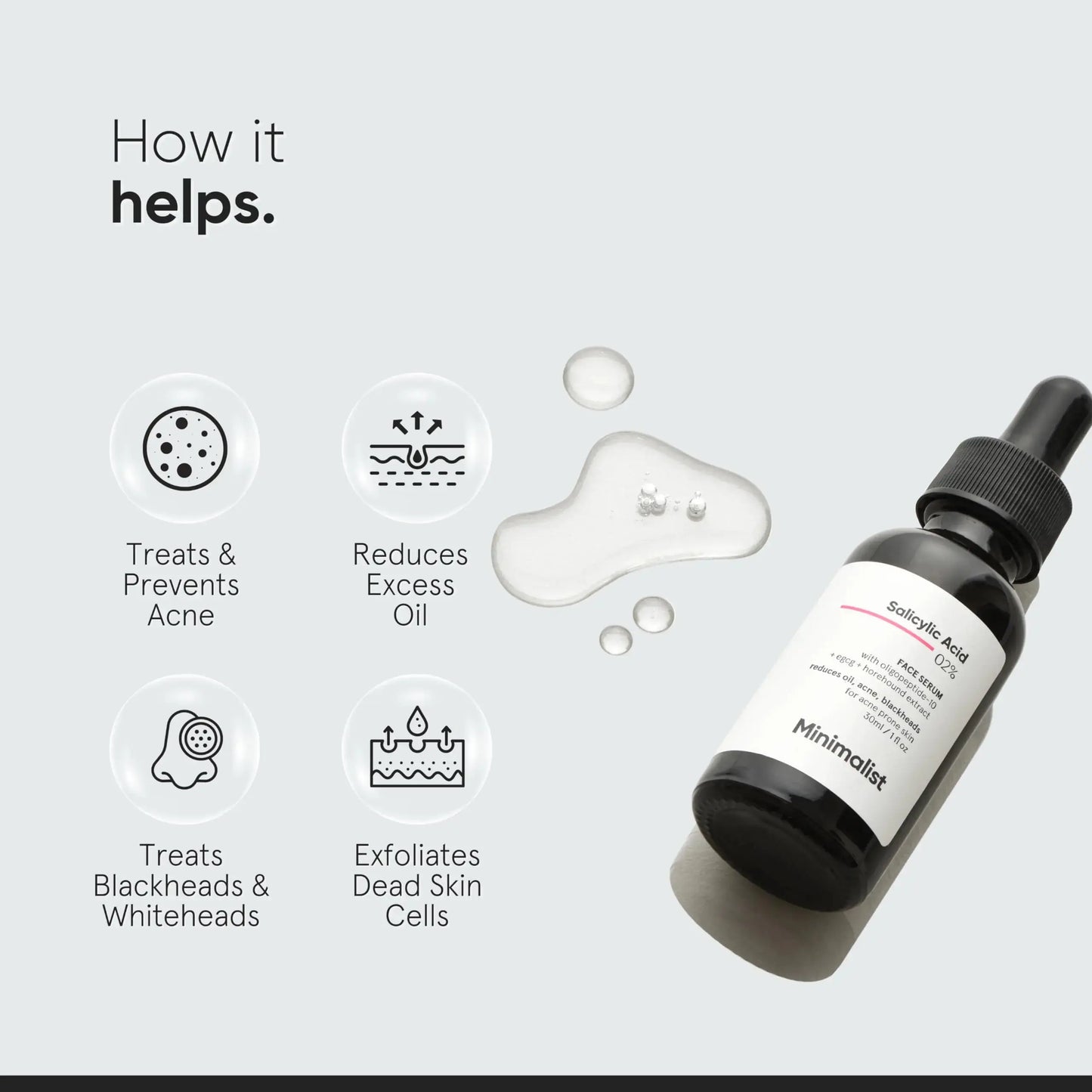 Minimalist 2% Salicylic Acid Serum For Acne, Blackhead & Open Pores | Reduces Excess Oil & Bumpy Texture | BHA Liquid Exfoliant for Acne Prone & Oily Skin | For Women & Men | 1 Fl Oz/30ml My Store