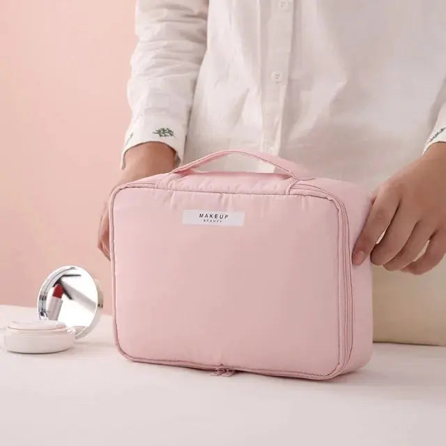 Makeup Bag Organizer Stylish his organizer features multiple compartments and pockets to store your makeup brushes, lipsticks, eyeliners, and more. My Store