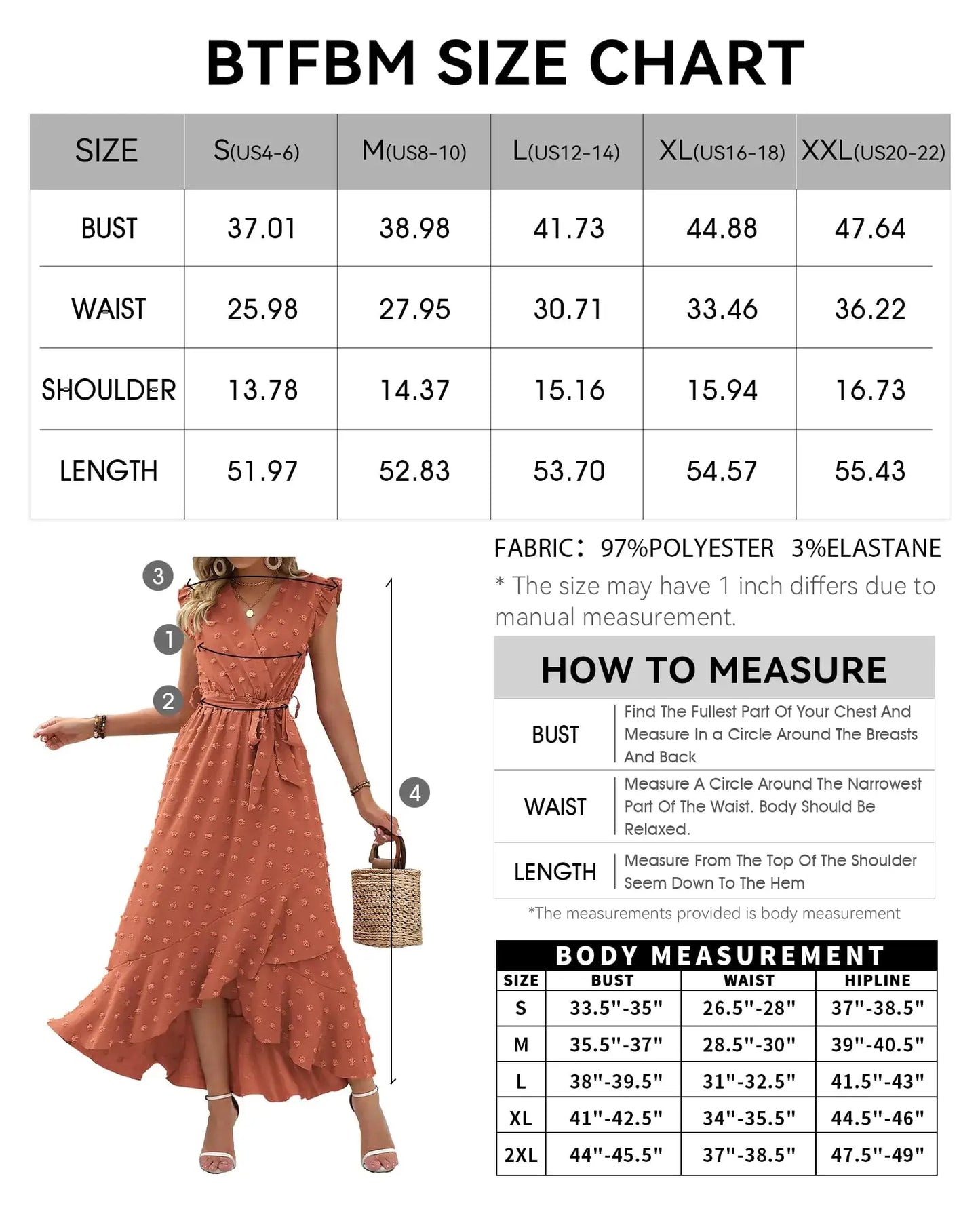 BTFBM Women 2024 Summer V Neck Dress Cap Sleeve Swiss Dot Boho Ruffle Slit Beach Cocktail Party Flowy Long Maxi Dresses Medium Swiss Dot Orange Red My Store