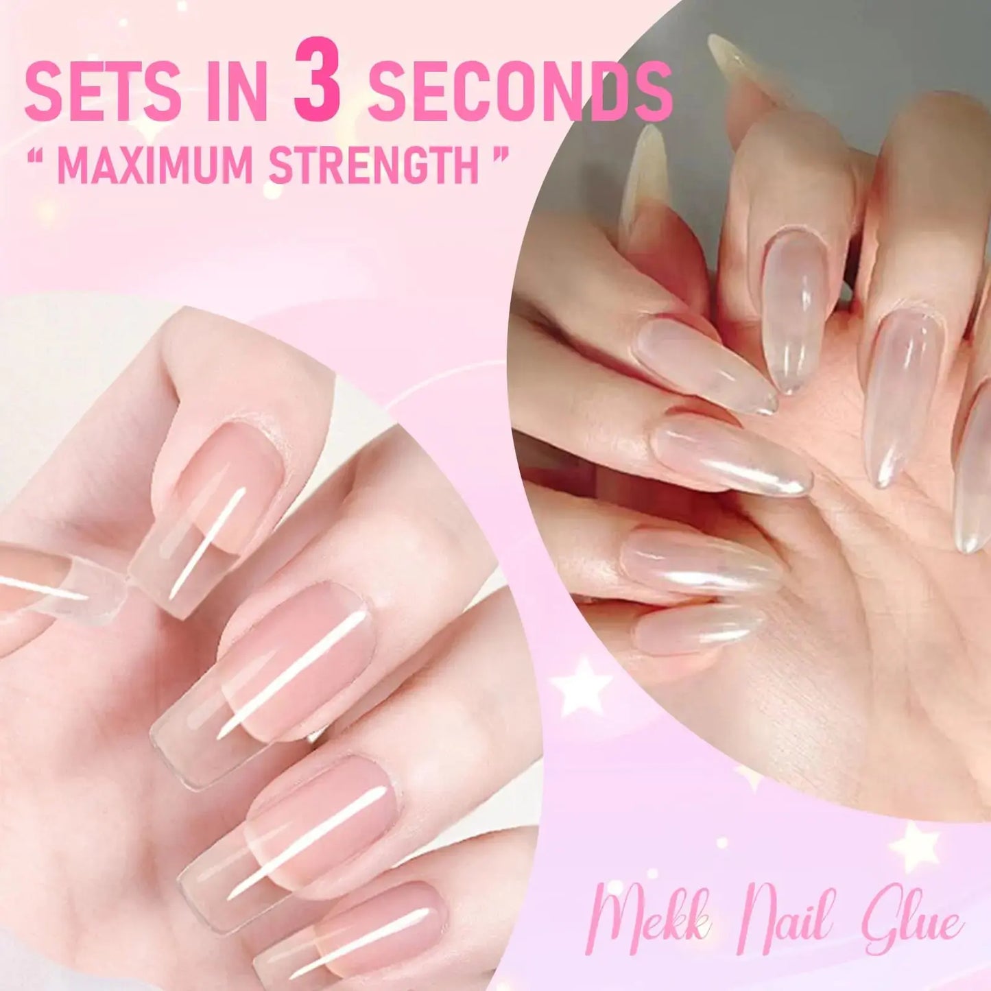 MEKK Nail Glue,Super Strong Nail Glue for Acrylic Nails,Long Lasting Nail Glue for Press Ons,Professional Nail Tip Glue Nail Tech Supplies Adhesive Press On Nail Glue for Nail Tips 0.07OZ/PCS(24PCS) B-Pink My Store