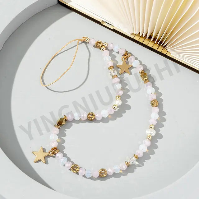 Star Beaded Phone Lanyard Chain WEM Support (www.WEM.support)