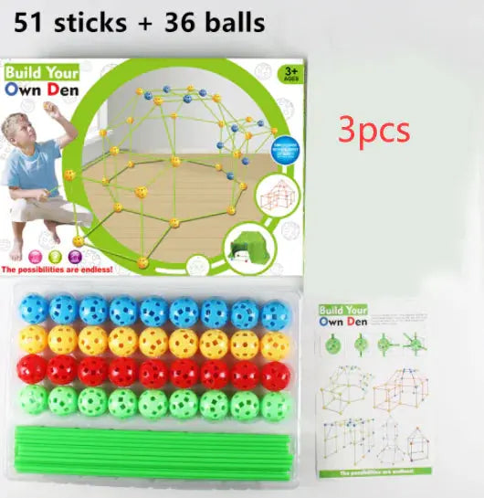 Smart Children Bead Tent Kit - Superb Fort Building Kit Toy My Store