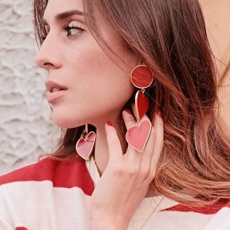 2 Red Heart Earrings WEM Support (www.WEM.support)