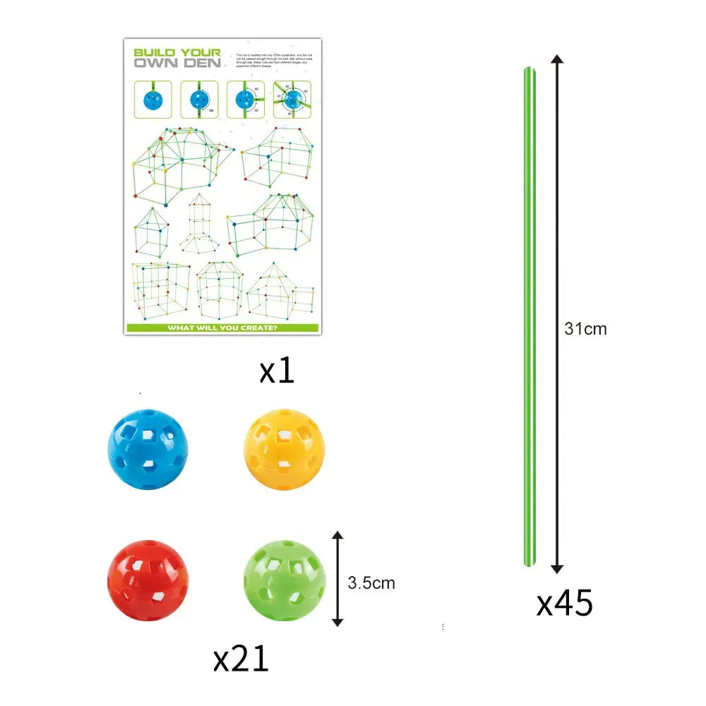 Smart Children Bead Tent Kit - Superb Fort Building Kit Toy My Store