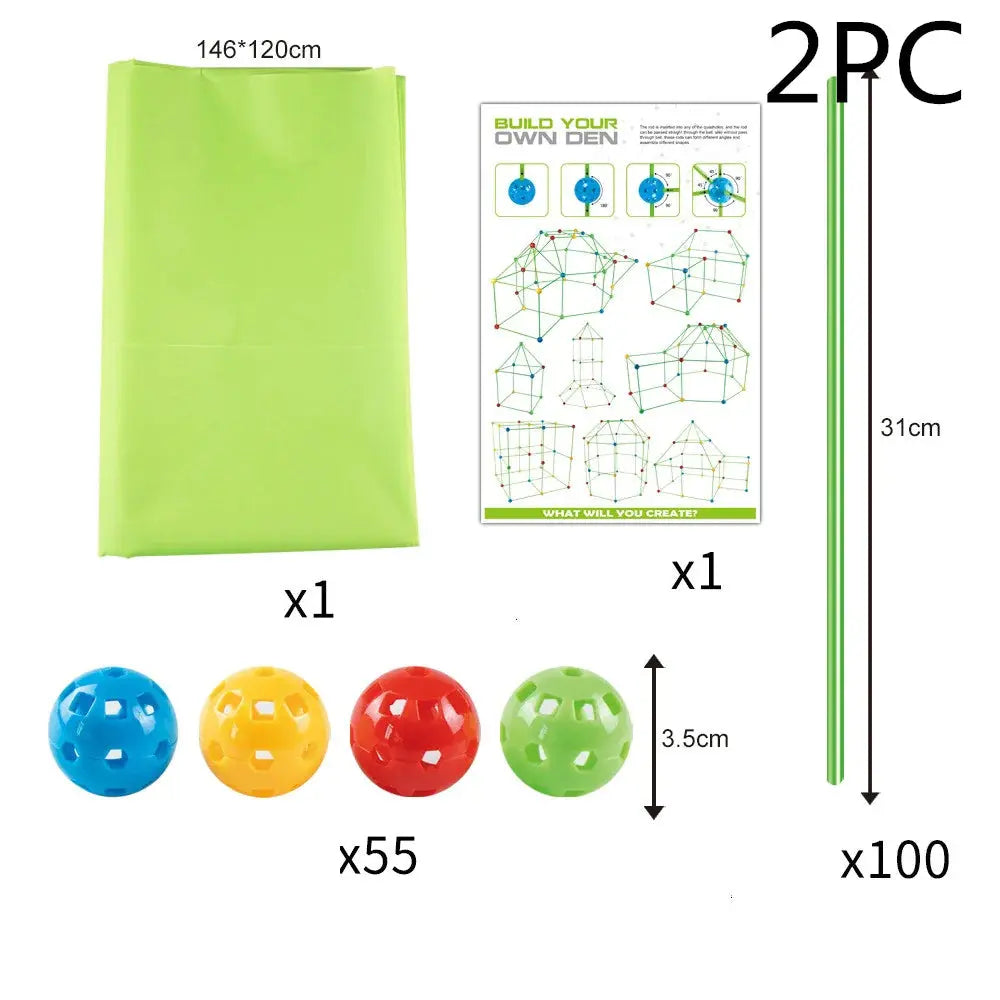 Smart Children Bead Tent Kit - Superb Fort Building Kit Toy My Store