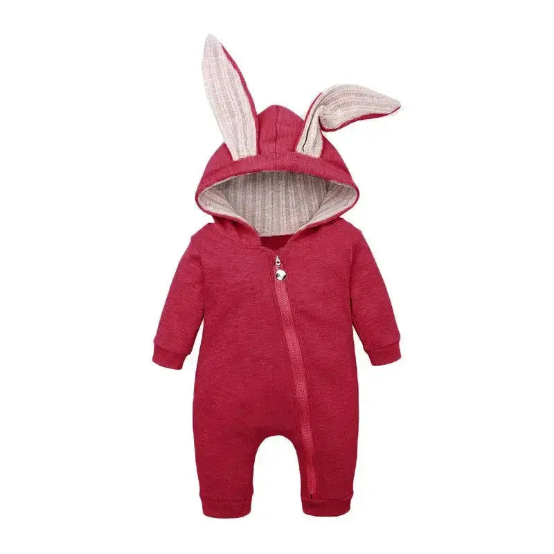 Rabbit Ear Hooded Baby Rompers these rompers are designed to keep your baby warm and stylish. The cute rabbit ear hood adds a fun and playful touch to the outfit, making it perfect for everyday wear or special occasions. Baby Rabbit Ear Rompers My Store
