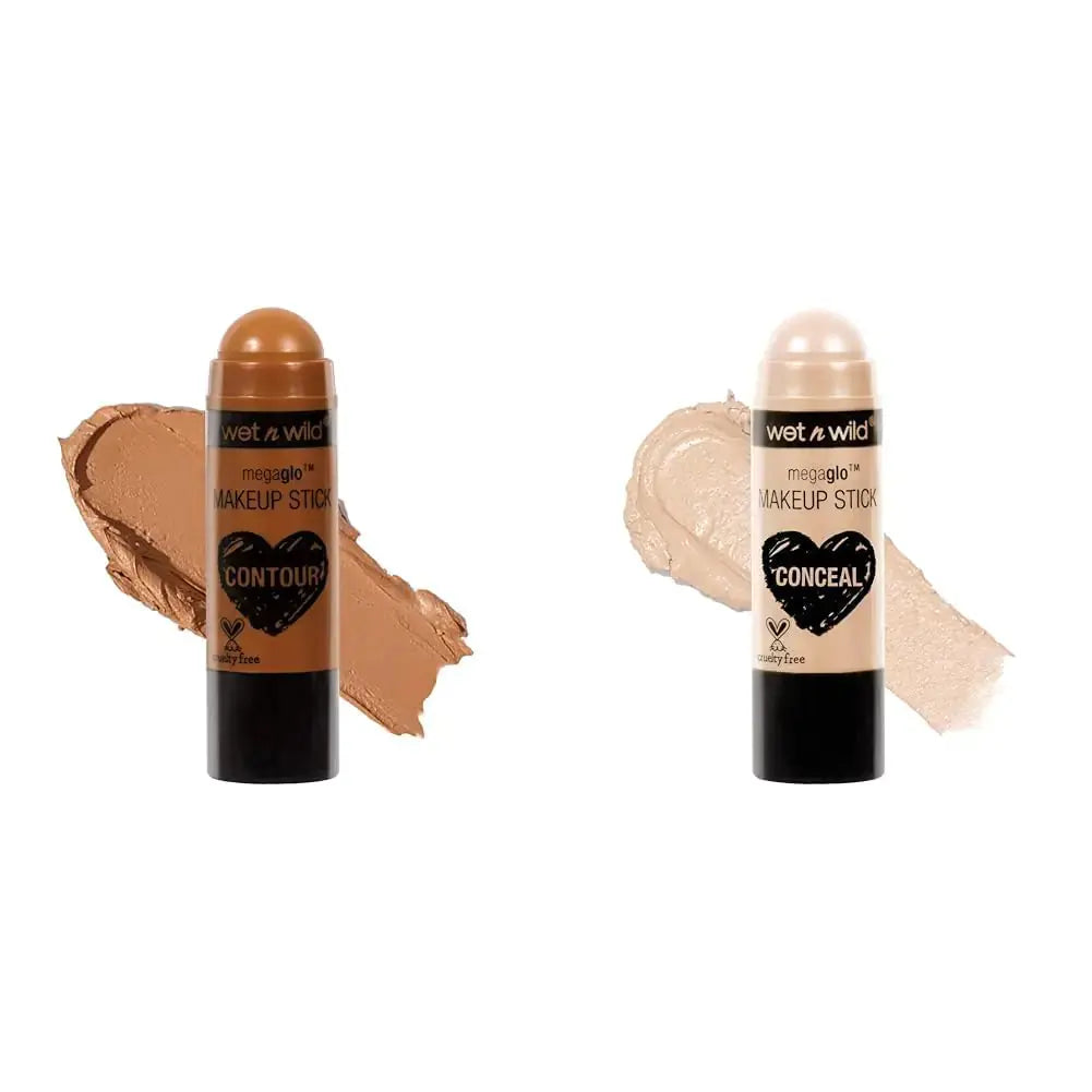 wet n wild MegaGlo Makeup Stick, Buildable Color, Versatile Use, Cruelty-Free & Vegan - Call Me Maple and Conceal and Contour Neutral Follow Your Bisque,1 Ounce (Pack of 1),807 Bundle Makeup Stick + Stick, Follow Your Bisque My Store