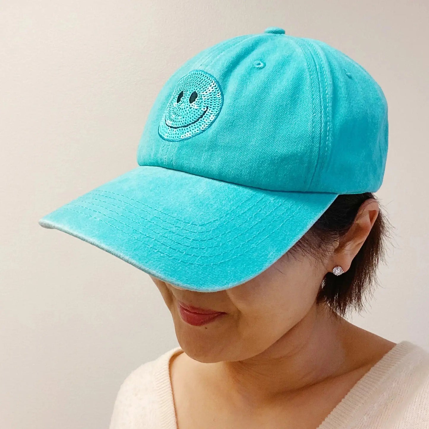 Sequin Patch Happy Ball Cap My Store
