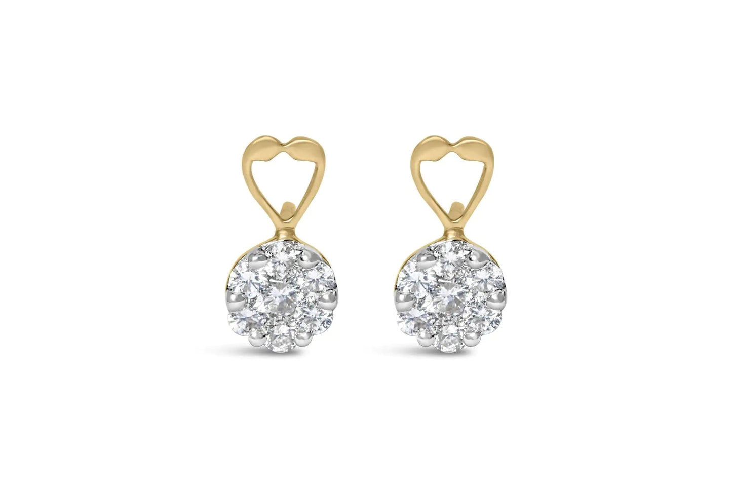 14K Yellow Gold 1ct. TDW Round-cut Diamond Earrings (I-J,SI2-I1) WEM Support (www.WEM.support)