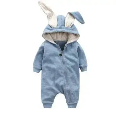 Rabbit Ear Hooded Baby Rompers these rompers are designed to keep your baby warm and stylish. The cute rabbit ear hood adds a fun and playful touch to the outfit, making it perfect for everyday wear or special occasions. Baby Rabbit Ear Rompers My Store