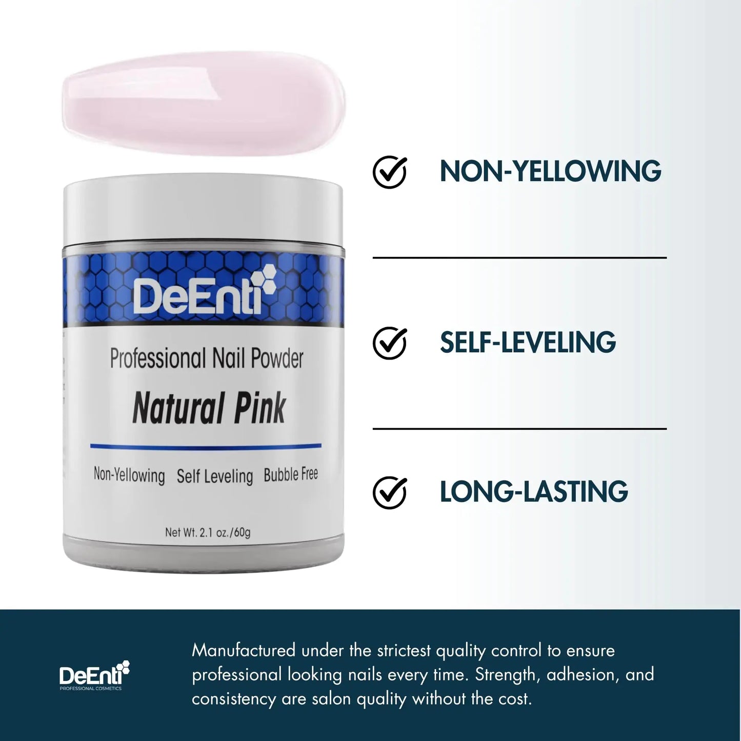 DeEnti Acrylic Nail Powder, 2oz Natural Pink Acrylic Powder Dip for Nails, Mixed Powder Clear and Pink Blend, Long Lasting Salon Quality, Bubble Free Professional Nail Powder for Manicure Nail Art 2 Ounce My Store