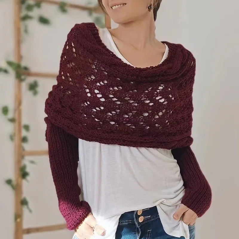 Knitted Double Sleeve Shawl WEM Support (www.WEM.support)