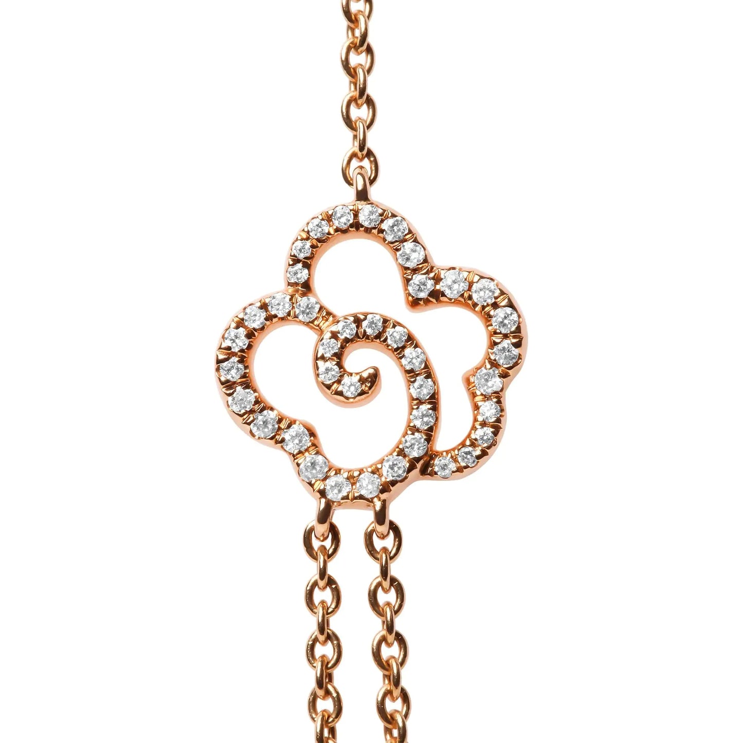 18K Rose Gold 1/2 Cttw Diamond and Freshwater Pearl Double Strand Station Necklace (G-H Color, SI1-SI2 Clarity) - Adjustable up to 16" to 20" WEM Support (www.WEM.support)