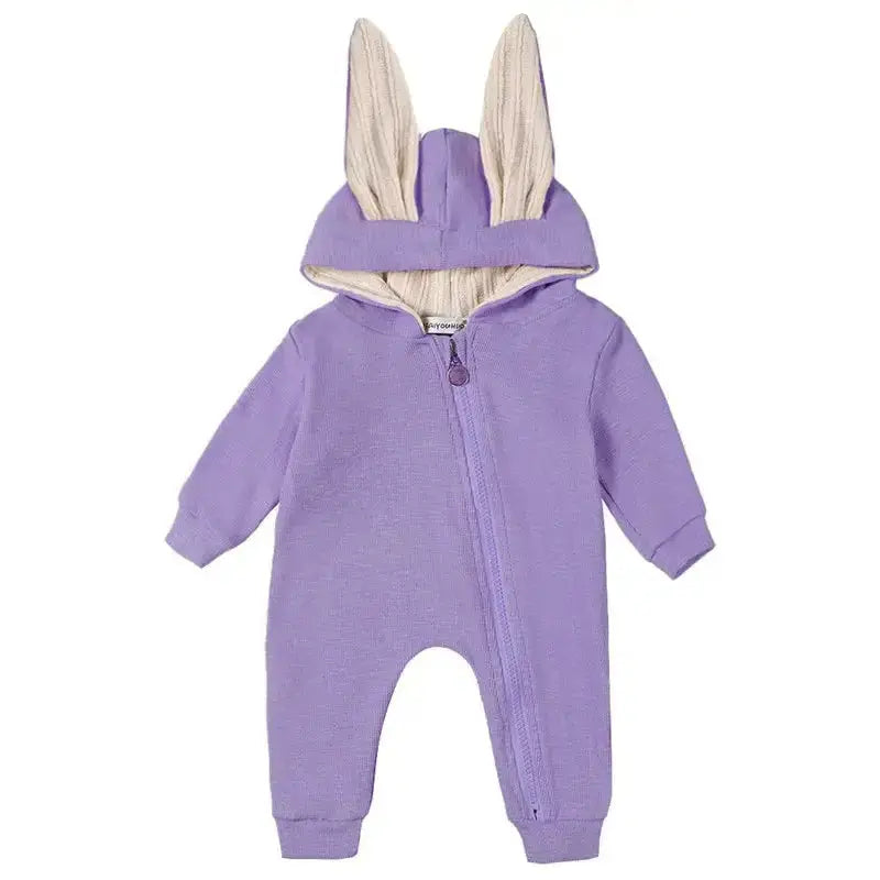 Rabbit Ear Hooded Baby Rompers these rompers are designed to keep your baby warm and stylish. The cute rabbit ear hood adds a fun and playful touch to the outfit, making it perfect for everyday wear or special occasions. Baby Rabbit Ear Rompers My Store